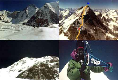 
Gasherbrum I And Climbing Route, Summit Area, Inaki Ochoa de Olza On Gasherbrum I Summit July 10, 1996 - Karakorum (Al Filo de lo Imposible) DVD
